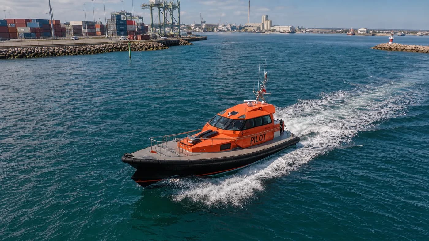Commercial pilot vessel operating at Fremantle Harbour